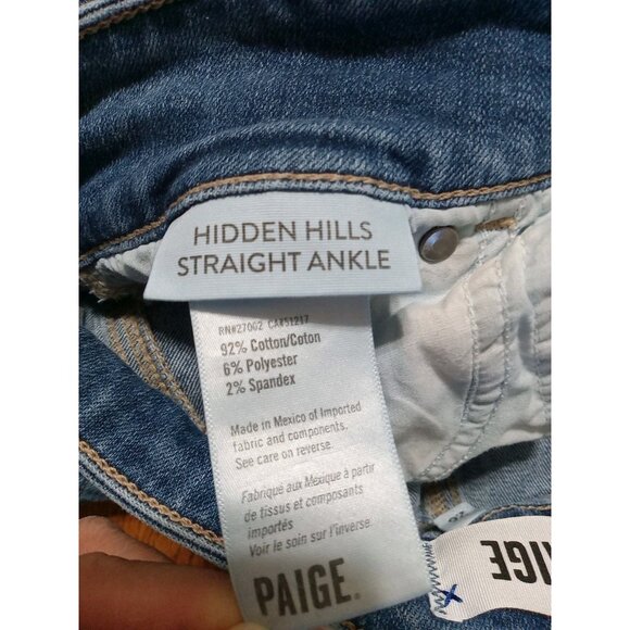 PAIGE Womens Jeans 26 BLUE HIDDEN HILLS STRAIGHT ANKLE Preowned Work Casual Used - Picture 7 of 11